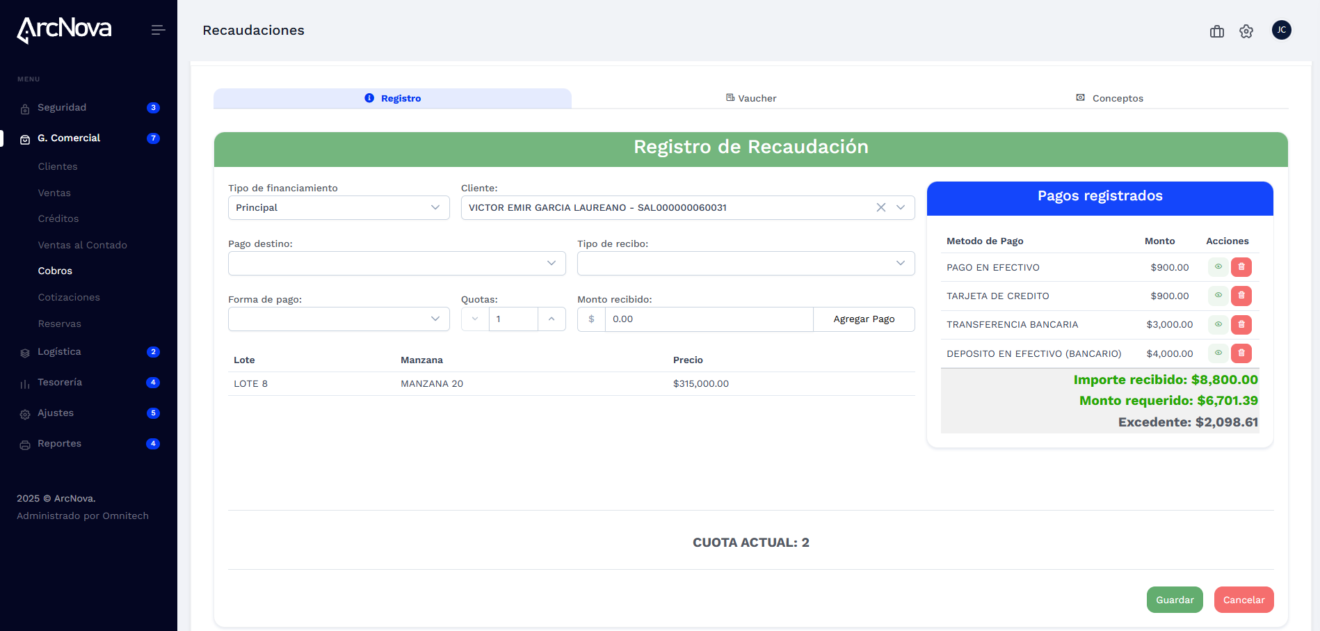 Facturación ArcNova